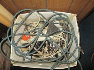 Box of various extension cords, pow...