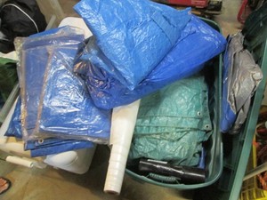 Large covered Tote overflowing with...