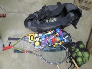 Tennis and racket ball equipment an...