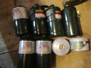 6-1lb propane cylinders and 2-camp ...