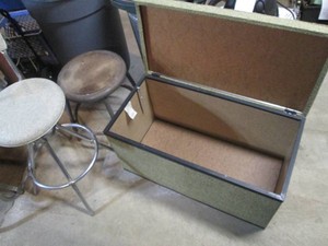 Vintage vinyl covered storage chest...