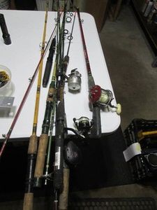 Variety of vibtage fishing rods and...