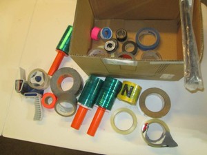 Large variety of adhesive tape, tap...