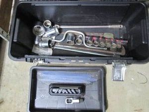Husky Tool box containing 34in dri...
