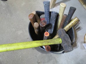 Bucket of sledge and standard hamme...