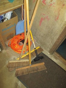 Corner lot of shop brooms plus outd...