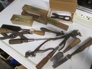 Box of antique tools
