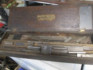 Wood box of dies