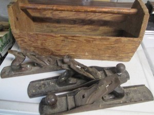 Wood tool box with Stanley lathes and more