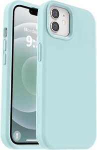 Vooii Compatible with iPhone 12 CaseiPhone 12 Pro Case, Liquid Silicone Upgrade Soft Anti-Scratch Microfiber Lining Shockproof Drop Protection Phone Case 6.1 inch - Mint