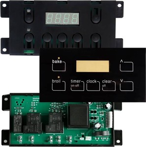 $55 316455420 Oven Range Stove Clock Control Board 7 Button Control Board Clock Replacement(Include Overlay)