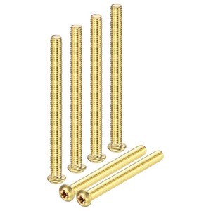M METERXITY 12-Pack M5x60mm Pan Head Machine Screws Brass Phillips Drive Pan Head Screw Cross Head Fully Threaded Bolts for ElectronicsFurniture Brass Missing 1 Item