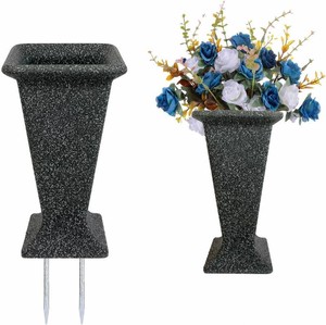 Cemetery Vase for Grave Headstones with Metal Spike, Flower Pots for Outdoor Plants, Memorial Vases for Graves