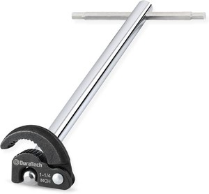 DURATECH 11 Basin Wrench, Sink Wrench, Adjustable Tap Nut Spanner Basin Spanner, Capacity of 38 to 1-14 for Fixing Back and Union Nuts Under Sink  Jaw Capacity of 38 to 1-14, Faucet Wrench Tool for Undermount Sink in Kithcen And Bathroom