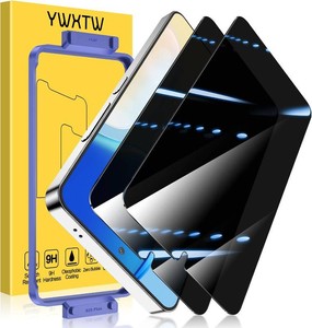 YWXTW EZ Unlock for Samsung Galaxy S25 Plus Privacy Screen Protector, 0.01S Ultrasonic Fingerprint Support Not Glass 23  Anti Spy Private S25 Plus Screen Protector Case Friendly, 2 Pack
