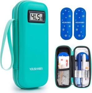 YOUSHARES Insulin Cooler Travel Case, Peptide Travel Case with Temp Display