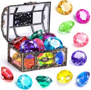 DISHIO Diving Gem Pool Toy 10PCS Big Colorful Diamond Diving Toy for Kids