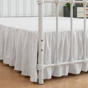 $30 Bed Skirt Queen Size, Ruffled Bed Skirts 18 Inch Drop, White