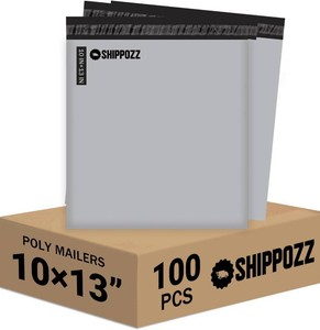 Shippozz 10x13 Poly Mailers 100 Pack, Durable Waterproof Polymailers for Shipping Clothes, Self Seal Mailing Bags for Small Business Packaging Supplies, Mailing Envelopes for Books, and Accessories