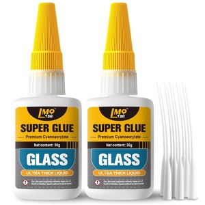 Glass Super Glue Liquid, Clear Instant CA Glue for Glass Repair Heavy Duty