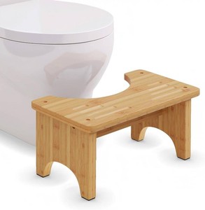 $23 9 Inch Toilet Stool for Adults, Bamboo Wood Poop Stool for Squatting Potty