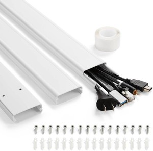 47in TV Cord Hider, Adhesive & Screw Mount Large Cable Hider Kit
