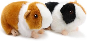 Aoriher 2 Pcs Guinea Pig Stuffed Animal 8 Inch Plush Toy Black, Yellow