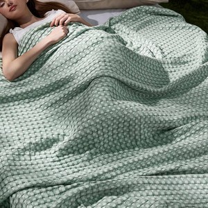 $60 Bedsure Cooling Waffle Blanket for Hot Sleepers, Mint Green, Queen, 90x90