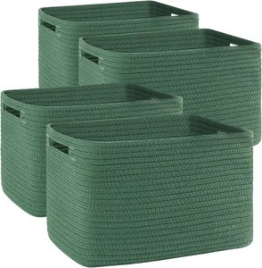 $37 OIAHOMY 4 Pack Storage Baskets for Organizing 15L Cube Storage Bins Green Missing 2 Items