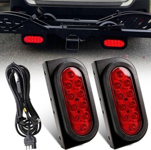 $30 Partswcgg 6 Inch Oval Led Trailer Hitch Cargo Carrier Tail Lights Kit