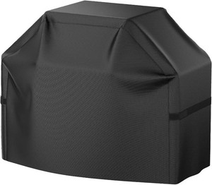 $25 72 inch BBQ Grill Cover, Waterproof, Weather Resistant, Rip-Proof, Anti-UV, Anti-Fade, with Hook-and-Loop Straps, Gas Grill Cover for Most Grills (Black)
