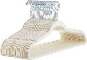 Amazon Basics Slim Velvet Non-Slip Space Saving Suit Clothes Hangers, Closet Organizer, IvoryBeige, 30-Pack Missing 15 Pieces