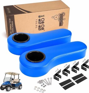 $39 10L0L Golf Cart Rear Seat Kit Arm Rest Set with Cup Holder for Yamaha EZGO Club Car Golf Cart UV-Proof Coating Long Lasting, No Drilling Kits Include