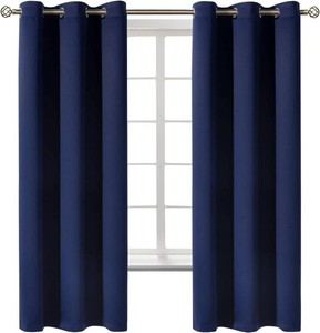BGment Navy Blue Blackout Curtains for Bedroom 63 Inch Long - 2 Panels