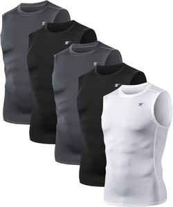 $29 5 Pack Mens Compression Shirts Sleeveless Workout Tank Top BaseLayer Mens Size XL
