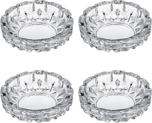 Timgle 4 Pack Glass Ashtray Cigar Cigarettes Ashtray Crystal Holder,Vintage
