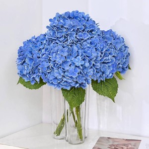 $22 3Pcs 21in Latex Real Touch Hydrangea Artificial Flowers (Dark Blue)