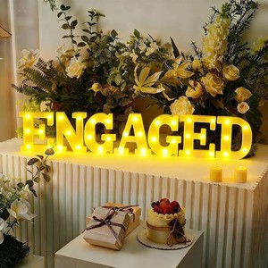 $24 Honoson 7 Pcs Engagement Party Decorations,6.5 Inch Engaged LED Lights
