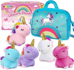$30 KMUYSL Toys for 18 Months Year Old Girls, Plush Stuffed Animal with 5 Unicorn Babies in Plush Bag Toy, Soft Plush Toys Set, Christmas Birthday Gifts for 2 3 4 5 6 7 8 Girls Boys Baby, Toddler, Kids