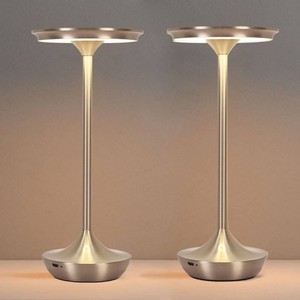 $65 EJQ Cordless Table Lamp Rechargeable, 6000mAh Battery Operated LED Table Lights Outdoor Portable Touch Dimmable Table Lamp for Bedroom Patio Cofee Restaurant Dining Home Set of 2-Silver