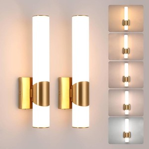 $87 15 Gold Bathroom Vanity Lights, Wall Sconce, 2 Pack