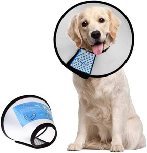 Supet Dog Cone Collar to Stop Licking, Comfortable Elizabeth Recovery Collar for Large Medium Dogs After Surgery, Soft Pet Neck Head Cone Alternative L