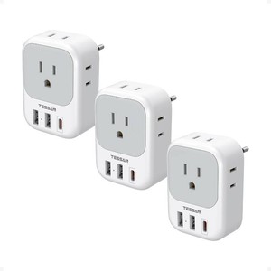 $30 TESSAN European Travel Plug Adapter 3 Pack, US to Europe Plug Adapter