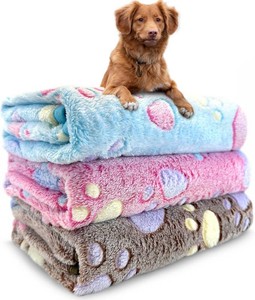 $25 Dog Blankets for Medium Large Dogs Washable, 3 Pack Pet Blanket Washable 41 x 31, Fuzzy Soft Puppy Throw Cover for Kennel Crate Bed