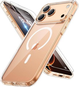 $24 miracase Magnetic for iPhone 17 Pro Case 6.3 with Screen Protector, Compatible with MagSafe Military-Grade Protection, Anti-Fingerprint, Slim Thin Phone Case for 17 Pro Cover, Clear