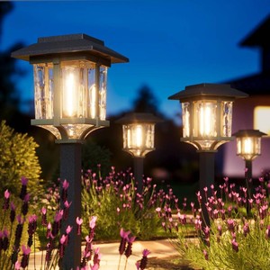 $70 XMCOSY Solar Outdoor Lights Waterproof 6 Pack, 2-Tone Solar Garden Lights