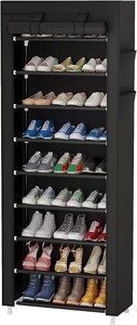 $29 Calmootey 9-Tier Shoe Rack Organizer with Dust Cover for Bedroom, Entryway