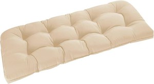 $50 downluxe Outdoor Bench Cushion for Patio Furniture, Water Resistant Tufted Overstuffed Porch Swing Cushions, Thick Outdoor Loveseat Cushions, 44 X 19 X 5, Beige, Set of 1