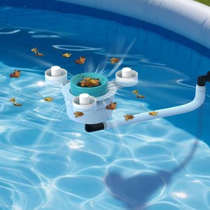 $24 Floating Pool Skimmer for Above Ground Pools, Tri-Float Skimmer with Removable Basket - Easy Install Above Ground Pool Accessories, Universal Pool Cleaning Accesorios para Piscina
