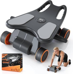 $56 Ab Roller with Elbow Support,Exercise Roller Wheels with 4 Wheels